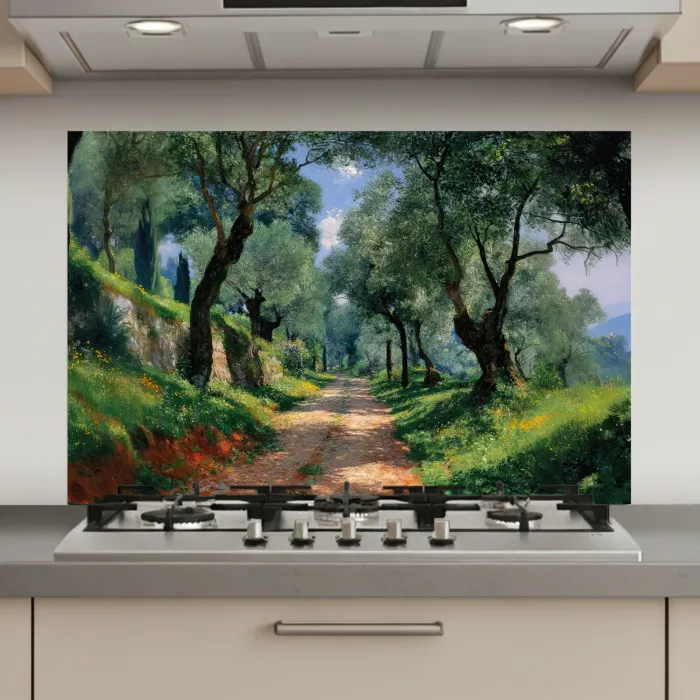 Pad - Bomen - Schaduw - keuken achterwand spatscherm klein -3d_website