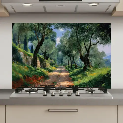 Pad - Bomen - Schaduw - keuken achterwand spatscherm klein -3d_website