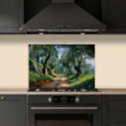 Pad - Bomen - Schaduw - keuken achterwand spatscherm klein -sfeer1