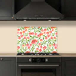 Patroon - Kersen - Wit keuken achterwand spatscherm klein 900 -sfeer1
