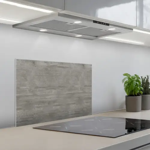 Patroon - Beton - Grijs keuken achterwand spatscherm klein 900 -3d_schuin