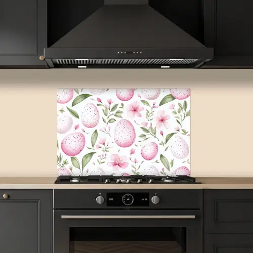 Patroon - Eieren - Roze - Pasen keuken achterwand spatscherm klein -sfeer1