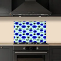Patroon - Oog - Mint - Blauw keuken achterwand spatscherm klein 900 -sfeer1