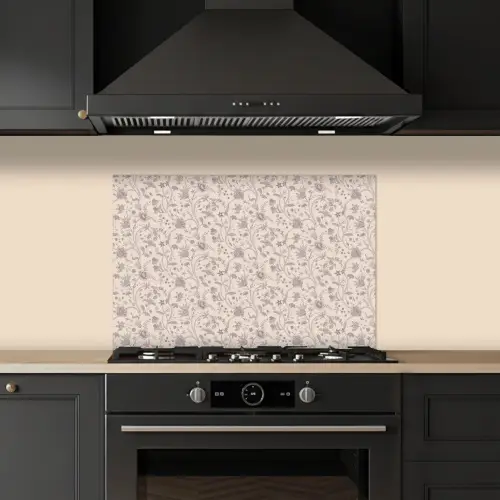 Patroon - Bloemen - Paars keuken achterwand spatscherm klein 900 -sfeer1