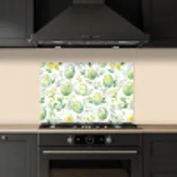 Patroon - Groen - Eieren keuken achterwand spatscherm klein -sfeer1