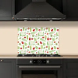Patroon - Groen - Rood - Groente keuken achterwand spatscherm klein 900 -sfeer1