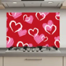 Patroon - Hartjes - Roze - Valentijn keuken achterwand spatscherm klein -3d_website