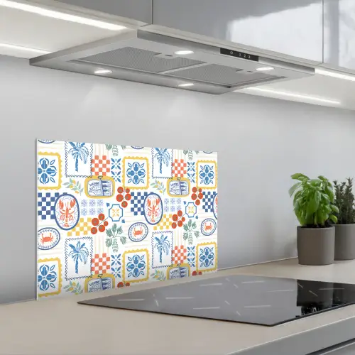 Zee - Sfeer - Tomaat - Mozaïek keuken achterwand spatscherm klein 900 -3d_schuin
