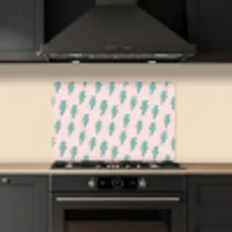 Patroon - Bliksem - Roze - Groen keuken achterwand spatscherm klein 900 -sfeer1