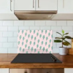 Patroon - Bliksem - Roze - Groen keuken achterwand spatscherm klein 900 -sfeer2
