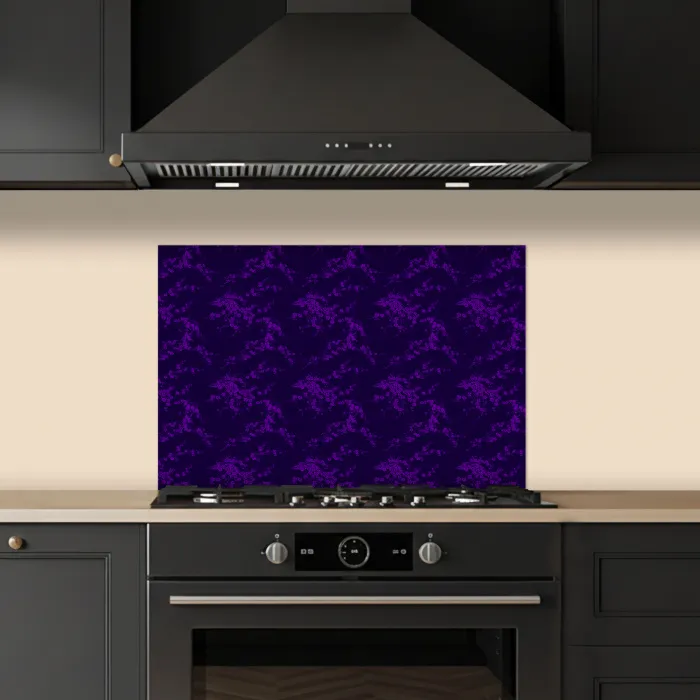 Patroon - Paars - Bloesem keuken achterwand spatscherm klein 900 -sfeer1