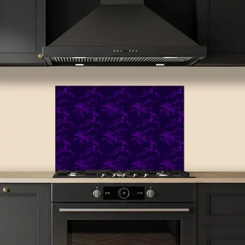 Patroon - Paars - Bloesem keuken achterwand spatscherm klein 900 -sfeer1
