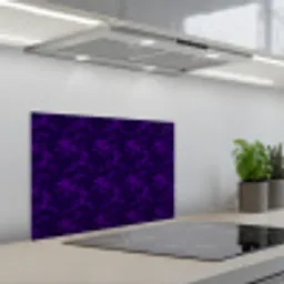 Patroon - Paars - Bloesem keuken achterwand spatscherm klein 900 -3d_schuin
