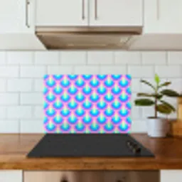 Patroon - Regenboogwaaier - Neon keuken achterwand spatscherm klein 900 -sfeer2