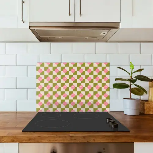 Patroon - Smileys - Blokken keuken achterwand spatscherm klein 900 -sfeer2