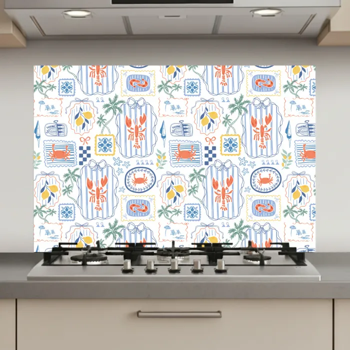 Zee - Sfeer - Krab - Blauw keuken achterwand spatscherm klein 900 -3d_website
