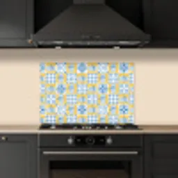 Zee - Geel - Blauw - Wit keuken achterwand spatscherm klein 900 -sfeer1