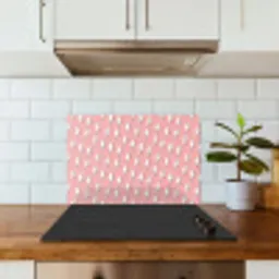 Patroon - Wit - Bliksem - Roze keuken achterwand spatscherm klein 900 -sfeer2