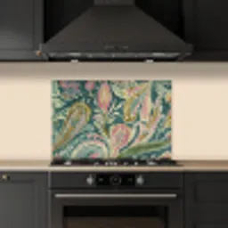 Patroon - Kleurrijk - Sierlijk - Groen keuken achterwand spatscherm klein -sfeer1