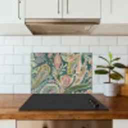 Patroon - Kleurrijk - Sierlijk - Groen keuken achterwand spatscherm klein -sfeer2