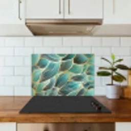 Patronen - Goud - Abstract - Golf keuken achterwand spatscherm klein -sfeer2