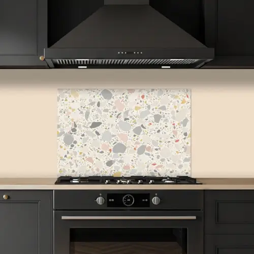 Patronen - Licht - Terrazzo - Decoratie keuken achterwand spatscherm klein -sfeer1