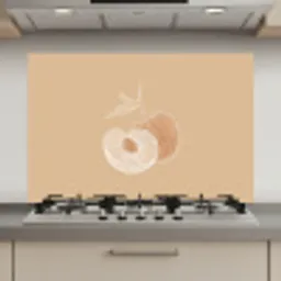 Perzik - Lijntekening - Pit - Beige keuken achterwand spatscherm klein -3d_website