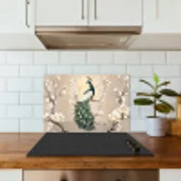 Pauw - Tak - Bloemen keuken achterwand spatscherm klein -sfeer2