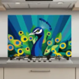 Pauw - Cirkels - Blauw keuken achterwand spatscherm klein -3d_website