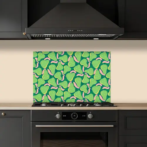 Peren - Groen - Roze keuken achterwand spatscherm klein 900 -sfeer1
