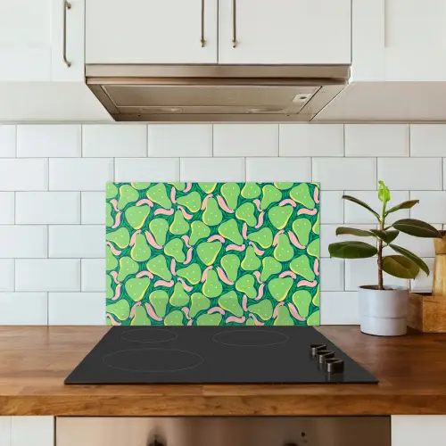Peren - Groen - Roze keuken achterwand spatscherm klein 900 -sfeer2
