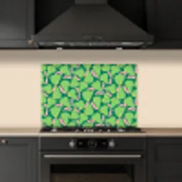 Peren - Groen - Roze keuken achterwand spatscherm klein 900 -sfeer1