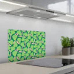 Peren - Groen - Roze keuken achterwand spatscherm klein 900 -3d_schuin