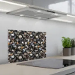 Kiezels - Mix - Aardetonen keuken achterwand spatscherm klein 900 -3d_schuin