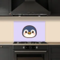Pinguïn - Paars - Schattig keuken achterwand spatscherm klein -sfeer1