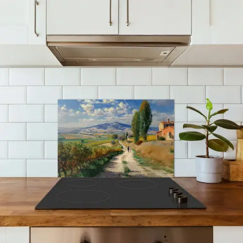 Mensen - Wandelen - Zandpad - Velden keuken achterwand spatscherm klein -sfeer2
