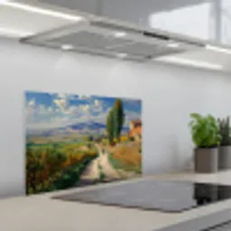 Mensen - Wandelen - Zandpad - Velden keuken achterwand spatscherm klein -3d_schuin