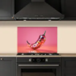 Peper - Disco - Rood - Glitter keuken achterwand spatscherm klein -sfeer1