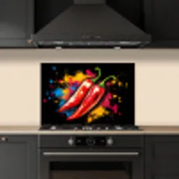 Peper - Graffiti - Verf - Abstract - Modern - Kleurrijk keuken achterwand spatscherm klein -sfeer1