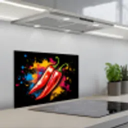 Peper - Graffiti - Verf - Abstract - Modern - Kleurrijk keuken achterwand spatscherm klein -3d_schuin
