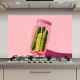 Augurken - Pot - Schaduw - Roze keuken achterwand spatscherm klein -3d_website