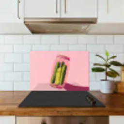 Augurken - Pot - Schaduw - Roze keuken achterwand spatscherm klein -sfeer2