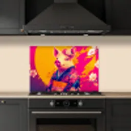Varken - Bloemkroon - Kimono - Abstract keuken achterwand spatscherm klein -sfeer1