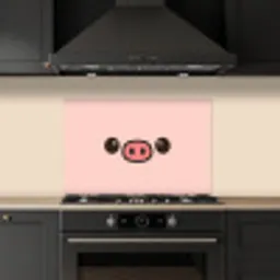 Varken - Roze - Minimalistisch keuken achterwand spatscherm klein -sfeer1
