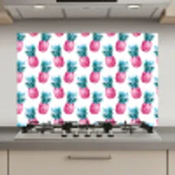 Ananas - Roze - Wit keuken achterwand spatscherm klein 900 -3d_website