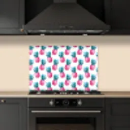 Ananas - Roze - Wit keuken achterwand spatscherm klein 900 -sfeer1