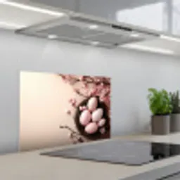 Roze - Bloesems - Eieren keuken achterwand spatscherm klein -3d_schuin