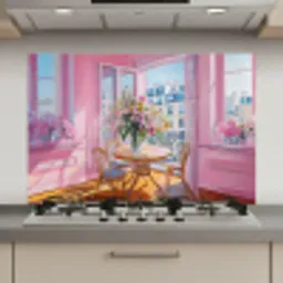 Pink - City - Bloemen keuken achterwand spatscherm klein -3d_website