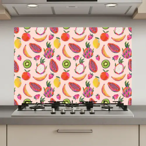 Roze - Kleuren - Fruit - Patroon keuken achterwand spatscherm klein 900 -3d_website