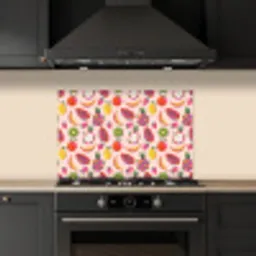 Roze - Kleuren - Fruit - Patroon keuken achterwand spatscherm klein 900 -sfeer1